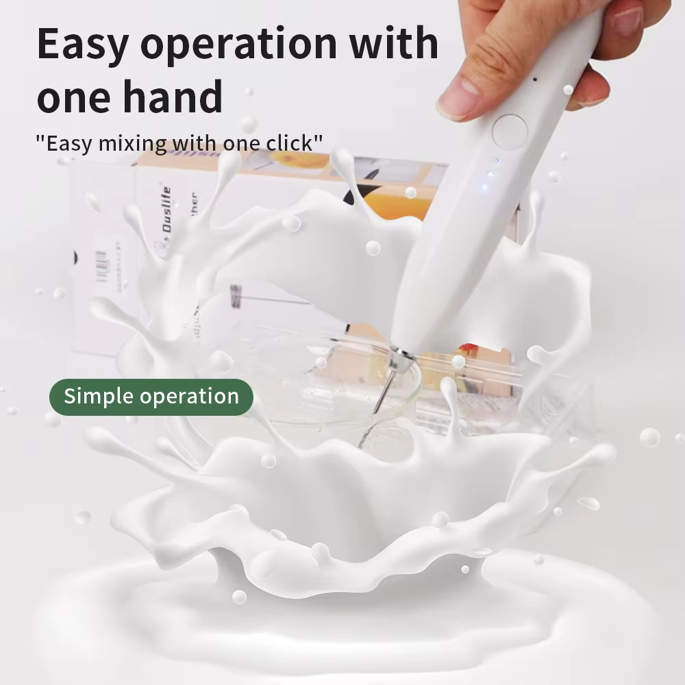 Portable Blender Usb Rechargeable - جهاز كهربائي لصنع رغوة الحليب، مزود