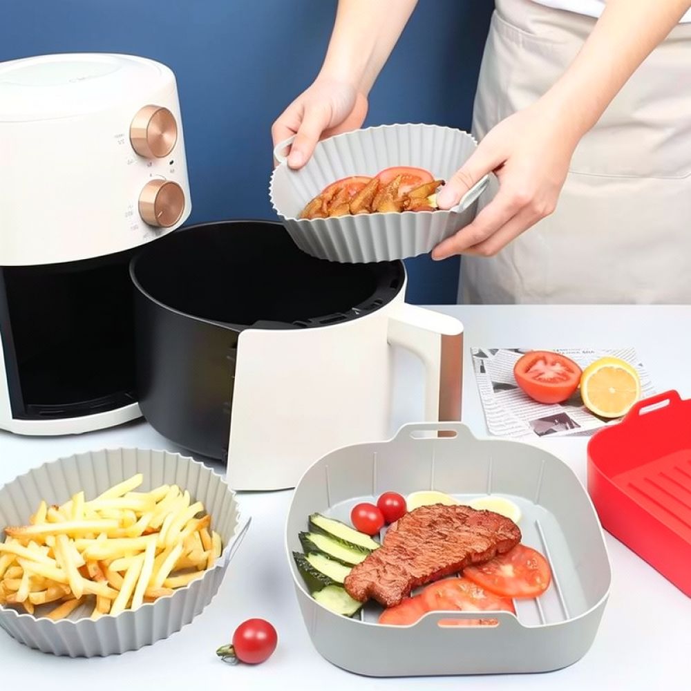 وعاء قلاية هوائية مربع الشكل،  - مراجعة Air Fryer Silicone Pot Liner وسعره